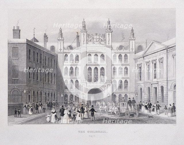 Guildhall, London, 1855. Artist: S Lacey