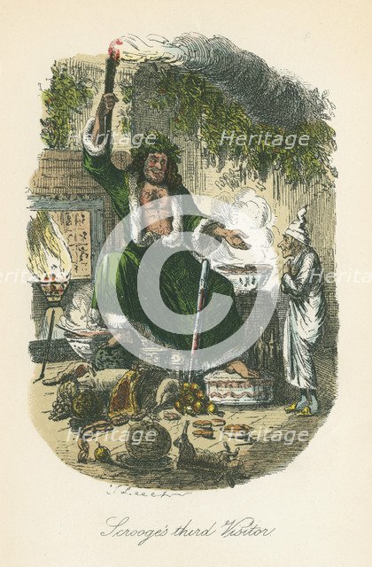 Scene from A Christmas Carol by Charles Dickens, 1843. Artist: John Leech