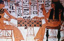 Chapel Interior, Nobles Playing Chess, Thebes, Egypt Artist: Unknown