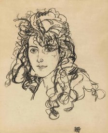 Girl's head (Frau Sohn) , 1918.
