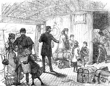 Departure of a Cunard steamer from Liverpool: passengers coming on board, 1881. Creator: Unknown.