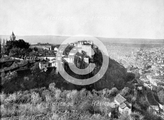 View of the Alhambra, Granada, Spain, 1893.Artist: John L Stoddard