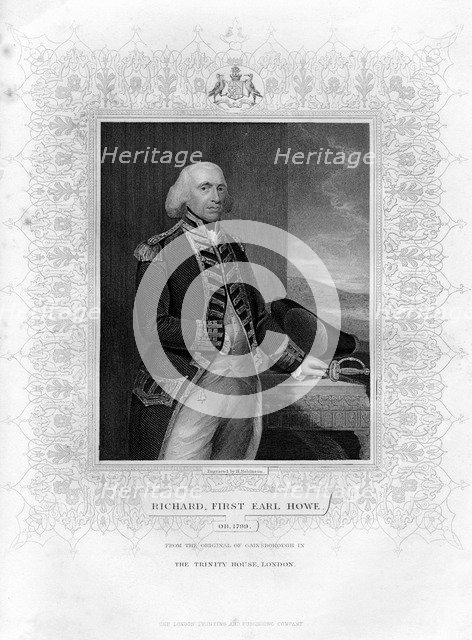 Richard Howe (1726-1799), 1st Earl Howe, English admiral, 19th century.Artist: H Robinson