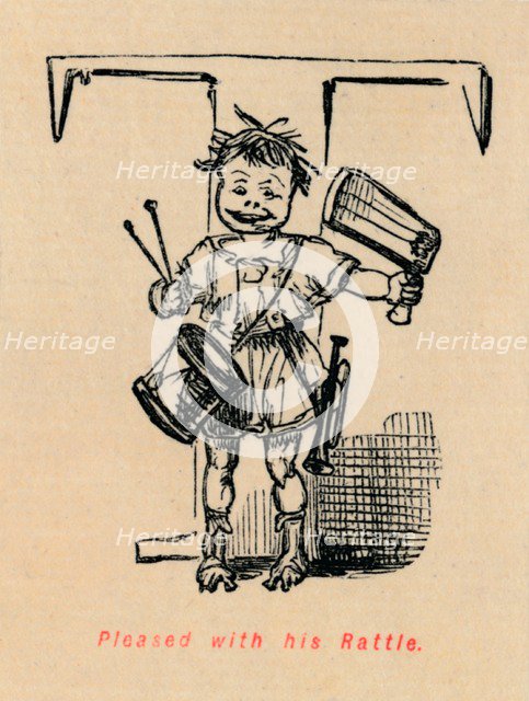 'Pleased with his Rattle', 1852. Artist: John Leech.