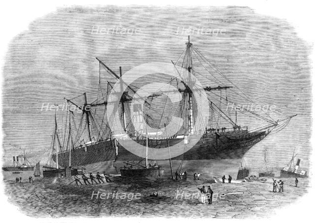 Wreck of the Montreal Ocean Steam-Ship Company's mail-steamer Jura, Crosby Point...Liverpool, 1864. Creator: Smyth.