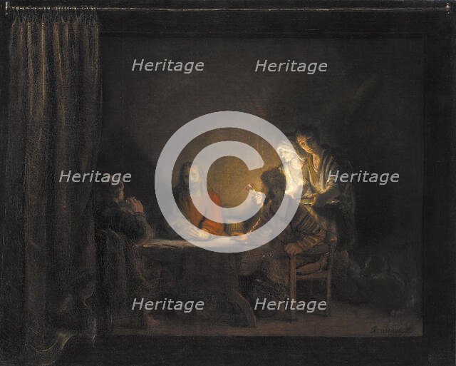 Supper at Emmaus, 1648. Creator: Workshop of Rembrandt.