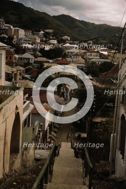 One of the steep hillside streets, Charlotte Amalie, St. Thomas Virgin Islands, 1941. Creator: Jack Delano.