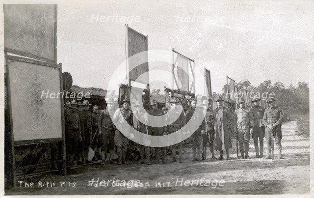 The rifle pits, Fort Sheridan, Illinois, USA, 1917. Artist: Unknown