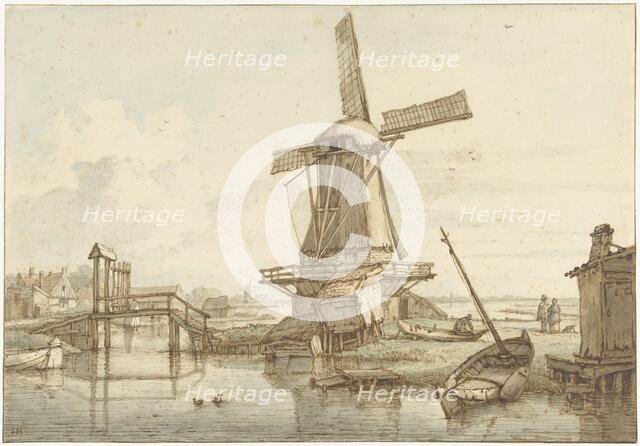Landscape with windmill, 1776-1822. Creator: Jan Hulswit.