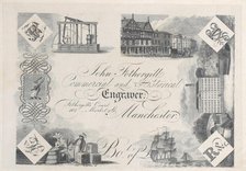 Trade Card for John Fothergill, Commercial and Historical Engraver, 19th century., 19th century. Creator: Anon.