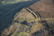 Promontory fort, threatened by erosion, Combs Edge, Derbyshire, 2023. Creator: Damian Grady.