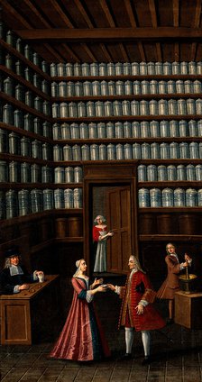 Pharmacy, um 1700. Artist: Anonymous  