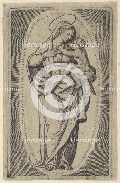 The Virgin holding the Christ Child, ca. 1500-1527. Creator: Marcantonio Raimondi.