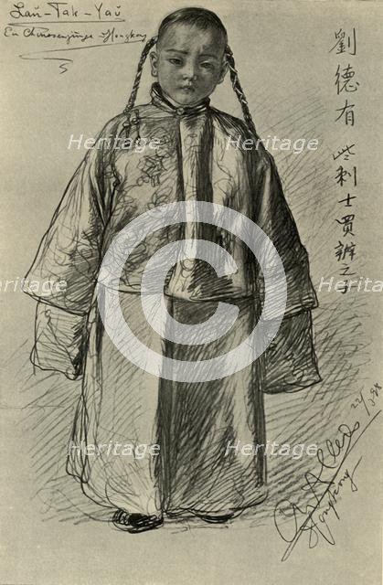 Lan-Tak-Yau - Chinese boy, Hong Kong, 1898. Creator: Christian Wilhelm Allers.
