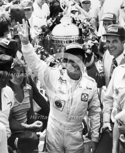 Al Unser, winner of the Indy 500, 1978. Artist: Unknown