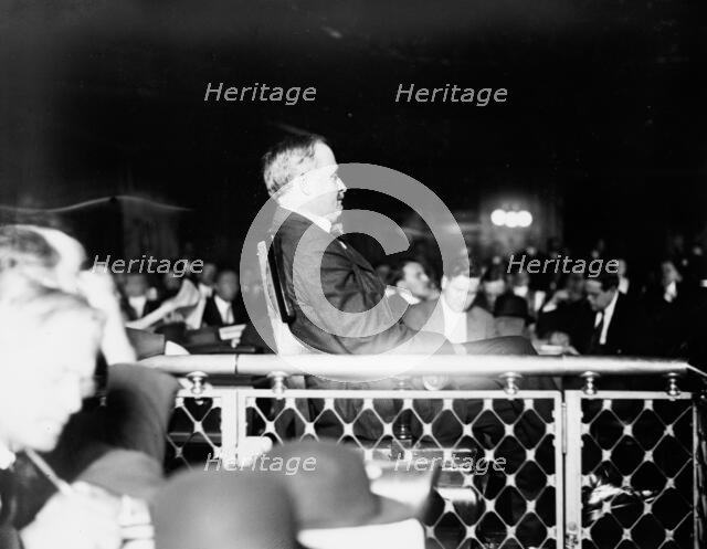N.J. Hayes on stand, 1912. Creator: Bain News Service.