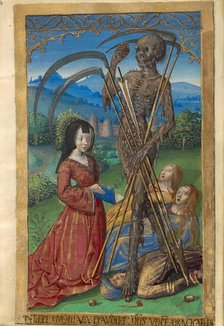 Denise Poncher before a Vision of Death; Poncher Hours, about 1500. Creator: Master of the Chronique Scandaleuse.