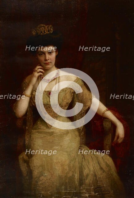 Portrait of Augusta Victoria of Schleswig-Holstein (1858-1921), Wife of Wilhelm II..., 1898. Creator: Felix Ehrlich.