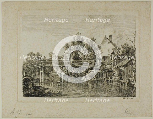 The Little Bridge Across the Isar, Paris, 1806. Creator: Johann Georg von Dillis.