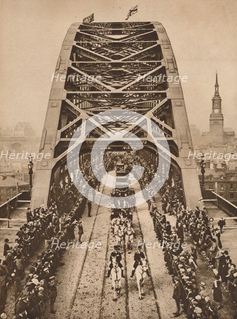 Opening of the new Tyne Bridge by King George V, Newcastle-upon-Tyne, 10 October 1928 (1935). Artist: Unknown.