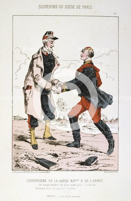 'Chirurgiens de la Garde Nationale et de l'Armee', Siege of Paris, Franco-Prussian War, 1870-1871.  Artist: Anon