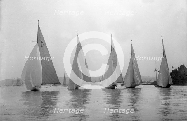 No wind for the 8 Metres race, 1931. Creator: Kirk & Sons of Cowes.