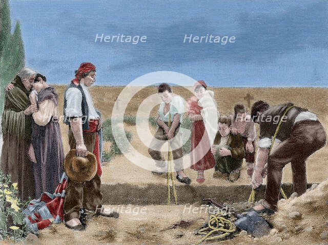 Burial, Spain, 19th century. Creator: Sadurni.