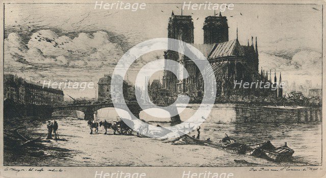 'L'Abside De Notre-Dame De Paris (4th State, 6 1/2 x 11 3/4 Inches)', 1854, (1927). Artist: Charles Meryon.