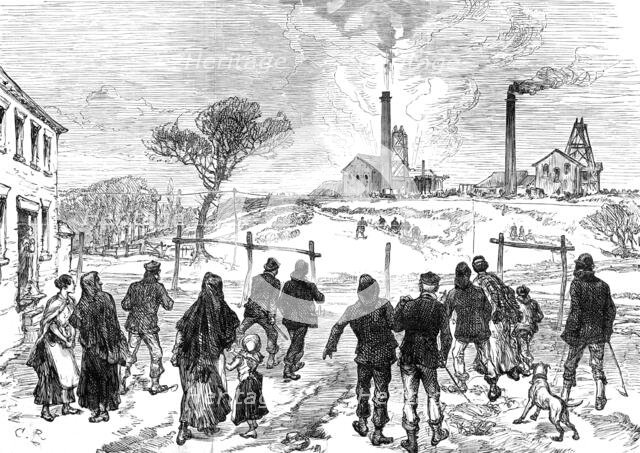 The Leycett Colliery Disaster, near Newcastle-Under-Lyne: the explosion, 1880. Creator: Unknown.