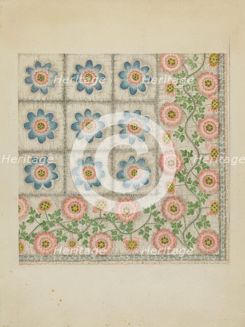 Printed Coverlet, c. 1936. Creator: Dorothy Lacey.