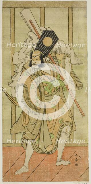 The Actor Arashi Sangoro II as Asahina Saburo in the Play Iro Maki-e Soga no Sakazuki... c. 1773. Creator: Shunsho.