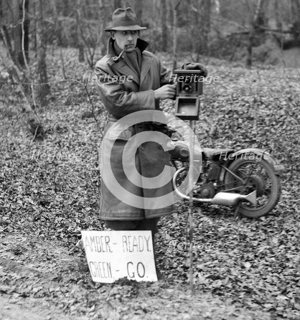 Starter at the Sunbeam Motor Car Club Bognor Trial, 1929. Artist: Bill Brunell.