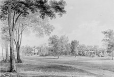 View of the David Hosack Estate, Hyde Park, New York, from the South (from Hosack Album),c1832. Creator: Thomas Kelah Wharton.