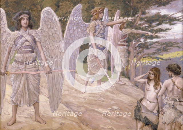 Adam and Eve Driven From Paradise, 1896-1902. Artist: Tissot, James Jacques Joseph (1836-1902)