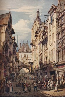 'Rue De La Grosse Horloge, Rouen', 1821. Artist: Henry Edridge.