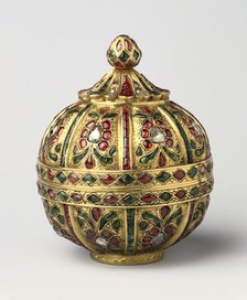 Globular-Shaped Box Decorated with Gems, 18th Century. Creator: Unknown.