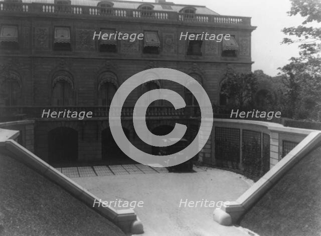 Hamilton Rice Home in Newport, Rhode Island, exterior view showing garage..., between 1917 and 1927. Creator: Frances Benjamin Johnston.