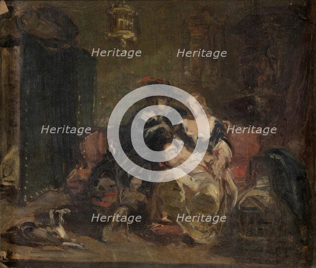 Domestic Scene, c1870s. Creator: Andre Plumot.