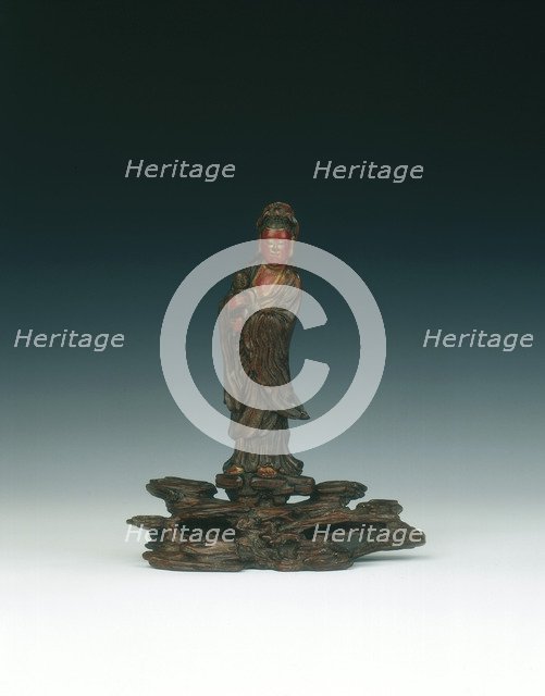 Wood and lacquer figure of Guanyin, China, 1644-1700. Artist: Unknown