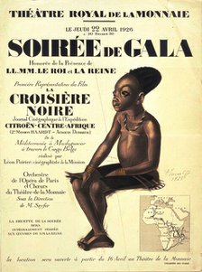 Movie poster of the Premiere "La Croisière Noire" by Léon Poirier, 1926. Creator: Yakovlev, Alexander Yevgenyevich (1887-1938).