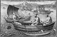 Small vessel used on the coast of Malabar (Cochin), India, c18th century. Artist: Unknown