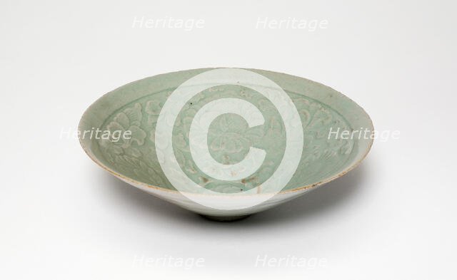 Conical Bowl with Peony Flowers, North Korea, Goryeo dynasty (918-1392), early 12th century. Creator: Unknown.