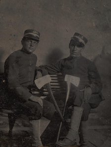 Two Firemen (?) with Axes, late 1850s-60s. Creator: Unknown.