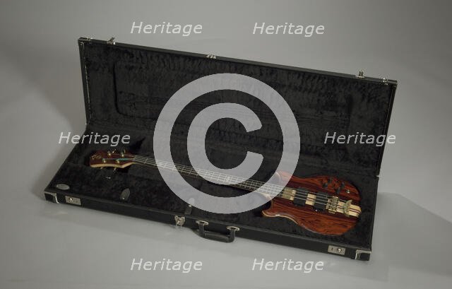 Stanley Clarke Signature Standard 4 String Bass and case owned by Stanley Clarke, late 20th century. Creators: Gotoh Gut Co., Alembic Inc., G&G Quality Case Co..