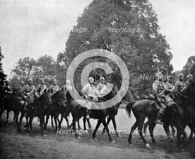 Danish Hussars at Bernsdorff, 1908. Artist: Queen Alexandra
