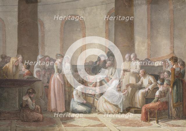 The Distribution of Rosaries, 1793. Creator: Jean-Baptiste Mallet (French, 1759-1835).