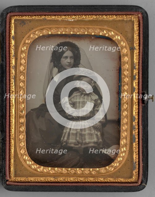 Untitled (Portrait of Seated Woman and Child), 1855. Creator: John Adams Whipple.