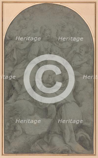 Saint Francis of Assisi Adoring the Virgin and Child, 1607. Creator: Dionisio Calvaert.