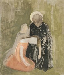 Saint and Mourning Women, sketch, 1941. Creator: Aarne Niinivirta.