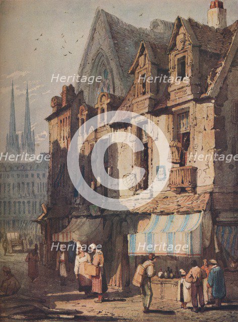 'Street Scene, Bayeux, Normandy', c1828. Artist: Samuel Prout.